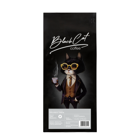 Kawa Ziarnista Black Cat Uganda - Indie 100% Robusta 1000g