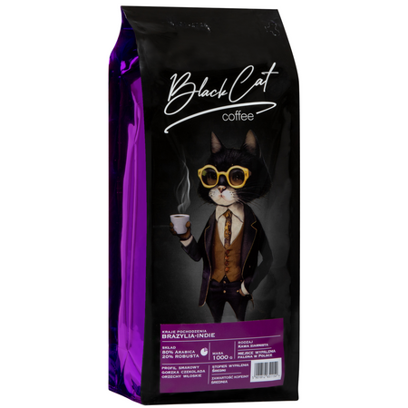 Kawa Ziarnista Black Cat Brazylia-Indie 80/20 1000g