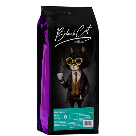 Kawa Ziarnista Black Cat Brazylia 100% Arabica 1000g