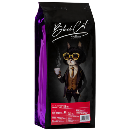 Kawa Ziarnista Black Cat Brazylia-Indie 50/50 1000g