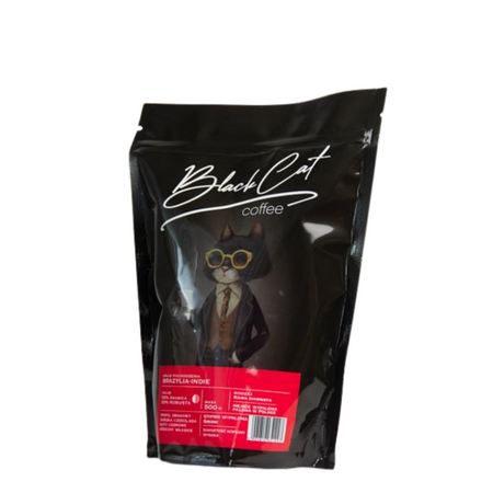 Kawa Ziarnista Black Cat Brazylia-Indie 50/50 500g