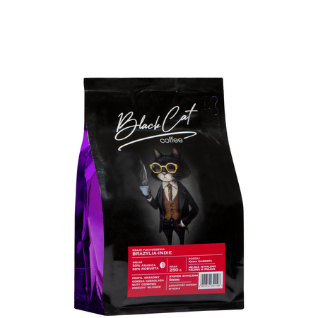 Kawa Ziarnista Black Cat Brazylia-Indie 50/50 250g