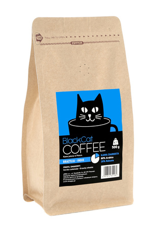 Kawa Ziarnista Black Cat Brazylia-Indie 80/20 500g