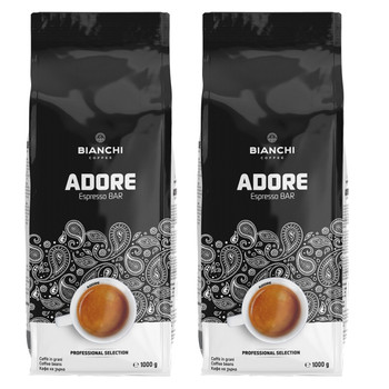 Zestaw: Kawa Ziarnista Bianchi Adore Espresso Bar 100% Arabica 1kg 2-pak