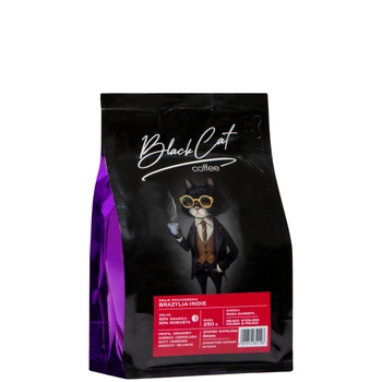 Kawa ziarnista BLACK CAT Brazylia-Indie 50/50 250g